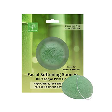 Konjac Facial Sponge - Green Tea Face Wash Softening Scrub