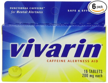 Vivarin Caffeine Alertness Aid, 16 Count (Pack of 6)