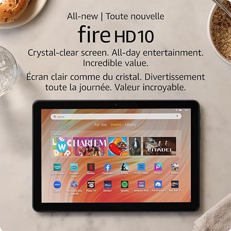 All-new Amazon Fire HD 10 tablet, built for relaxation, 10.1" vibrant Full HD screen, octa-core processor, 3 GB RAM, latest model (2023 release), 64 GB, Black