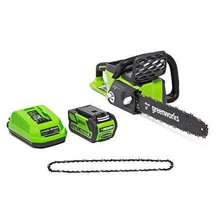 Greenworks 16-Inch 40V Cordless Chainsaw with Extra Chain, 4AH Battery and a Charger Included 20312