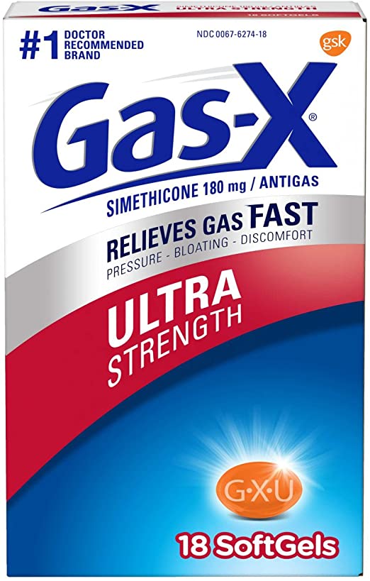 Gas-X Ultra Strength Softgel for Fast Gas Relief, 18 count