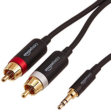 AmazonBasics 3.5mm to 2-Male RCA Adapter Cable - 25 Feet