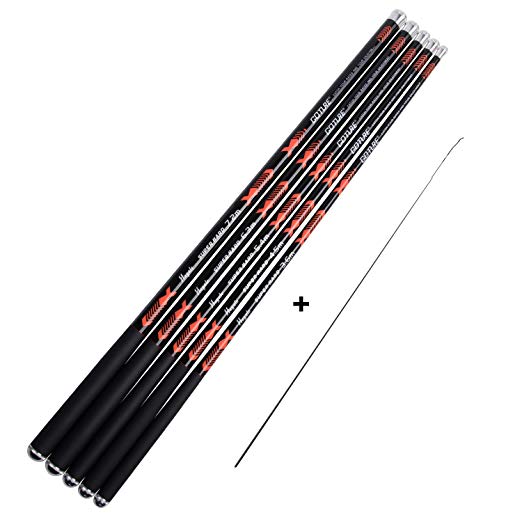 Goture 1 Piece Portable Hand Fishing Rod - Carbon Fiber Telescopic Stream Fishing Rod Ultralight Portable Carp Pole 12FT 15FT 18FT 21FT 24FT   Free Tip Set (Last Segment)