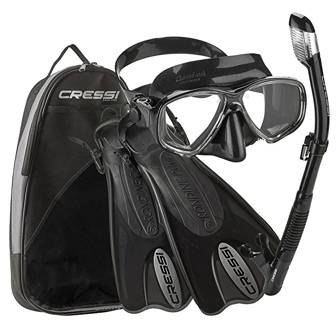 Cressi Palau Mask Fin Snorkel Set with Snorkeling Gear Bag