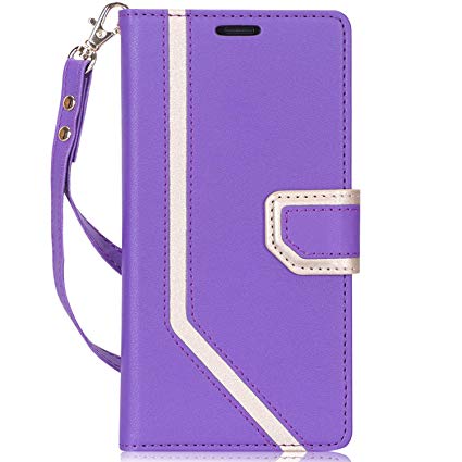 iPhone Xs Max (6.5") 2018 Case, Toplive Premium PU Leather Wallet Case with [Makeup Mirror] and Hand Strap for iPhone Xs Max (6.5") 2018, Purple