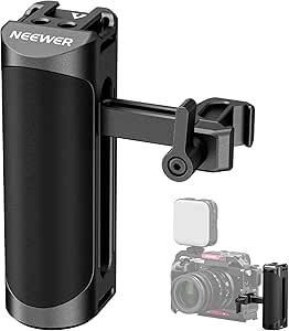 NEEWER NATO Side Handle Grip with NATO Clamp, Cold Shoe Mount, 1/4" Threads, Support Up and Down Adjustment, Universal Aluminum Camera Handgrip Compatible with SmallRig Camera Cage Video Rig, CA017H