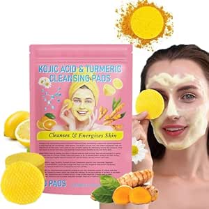 Absorbeauty™ Turmeric Kojic Acid Pads, 40 Count Turmeric Kojic Acid Cleansing Pads, Micro Skin Turmeric Kojic Acid Exfoliating Pads, Kojic Acid Turmeric Cleansing Pads, Gentle Non-Irritating (40pcs)