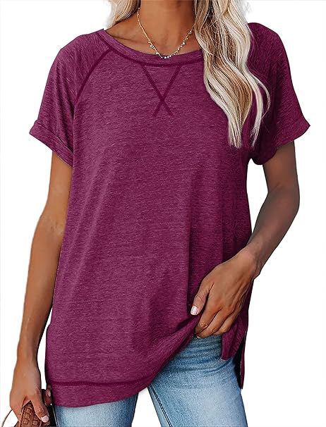 Aokosor Summer Tops for Women 2024 Short Sleeve Shirts Casual Trendy