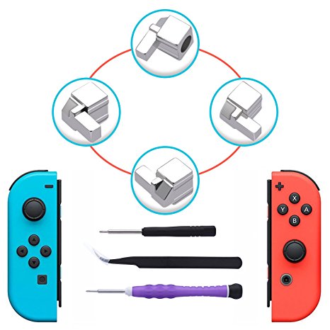 [New Version]Replacement Latches for Nintendo Switch Joy-Con,Left and Right buckles,Rail Mechanism for Joy-Con Units with Screwdrivers and Tweezer