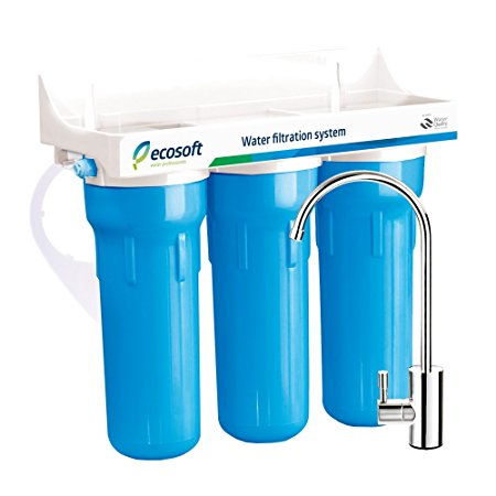 Ecosoft 3 Stage Under Sink Water Filter Purification System For Clean and Healthy Drinking Water