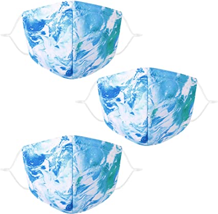 Lullaby 3 Pack Breathable Unisex Washable Bandana Reusable Face Madks Galaxy Blue