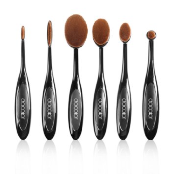 Docolor 6Pcs Oval Makeup Brushes Set|New Face Toothbrush Foundation Kits with Box