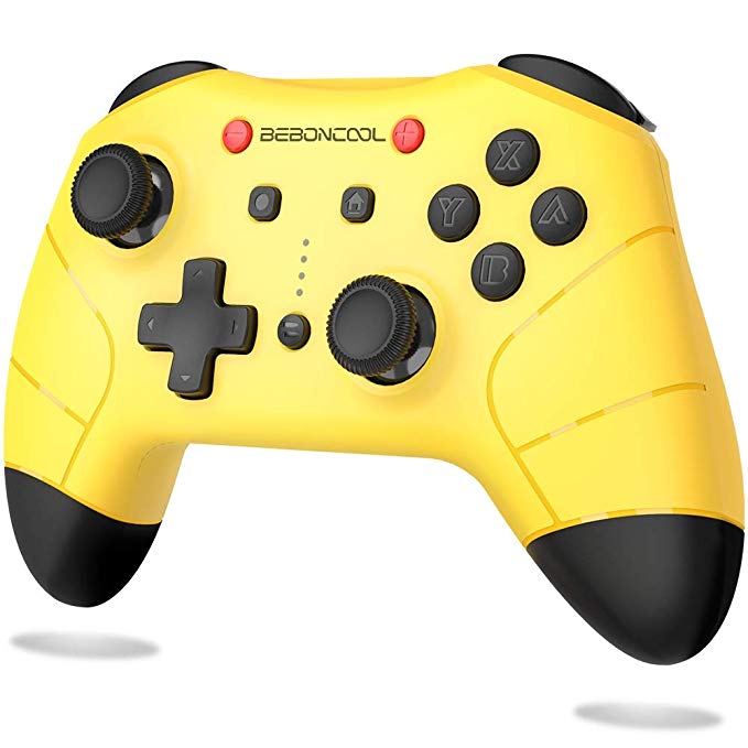 BEBONCOOL Wireless Controller for Nintendo Switch Pro Controllers Switch Remote with Turbo Function Dual Analog Sticks Controller Yellow