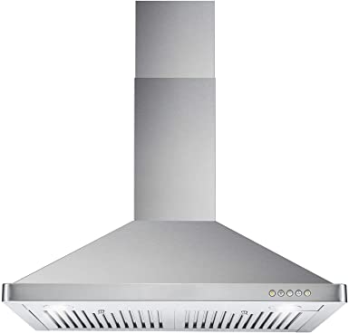 Cosmo 63190FT750 30 in. Wall Mount Range Hood with Push Button Controls, LED Lighting and Permanent Filters
