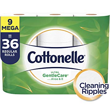 Cottonelle Ultra GentleCare Toilet Paper, Aloe & Vitamin E, 9 Mega Rolls
