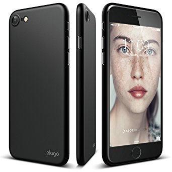 iPhone 7 case, elago [Origin][Black] - [Scratch Protection Only 0.38mm][For Minimalists][True Fit] – for iPhone 7