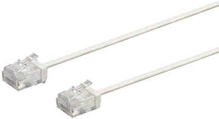 Monoprice Micro Slimrun Cat6 Ethernet Patch Cable - 50 Feet - Whiite, Stranded, 550MHz, Utp, Pure Bare Copper Wire, 32AWG