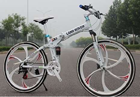 26-inch Folding Mountain Bike Magnesium Alloy Integrated 6 Spoke Wheels High Carbon Steel Frame 21 Speeds