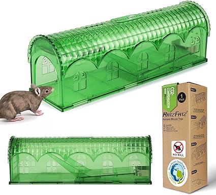 Humane Rat Trap, RatzFatz Live Catch Mouse Trap, Reusable Rat Catcher, Anti-Escape Design, 26cm x 8cm Large Live Mouse Trap for Outdoor & Indoor, Rodent Trap for Mice Squirrel