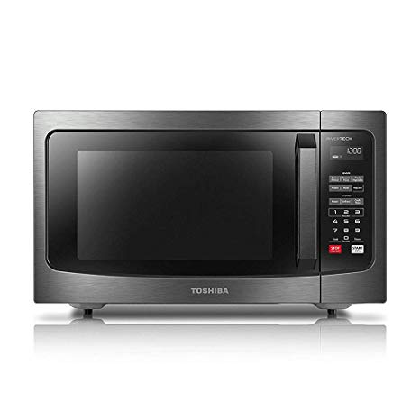 Toshiba EM245A5C-BS Microwave Oven with Inverter Technology, LCD Display and Smart Sensor, 1.6 Cu.ft/1250W, Black Stainless Steel