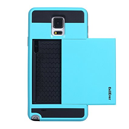Note 4 Case, CellEver [Wallet Slider] - [Card Slot][Drop Protection][Heavy Duty][Wallet] - For Samsung Galaxy Note 4 SM-N910 Devices - Ocean Blue
