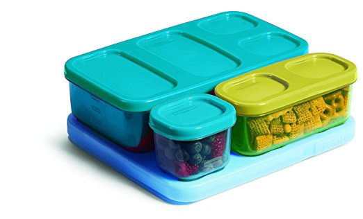 Rubbermaid LunchBlox Kid's Flat Lunch Kit, Purple/Pink/Green, 1866736