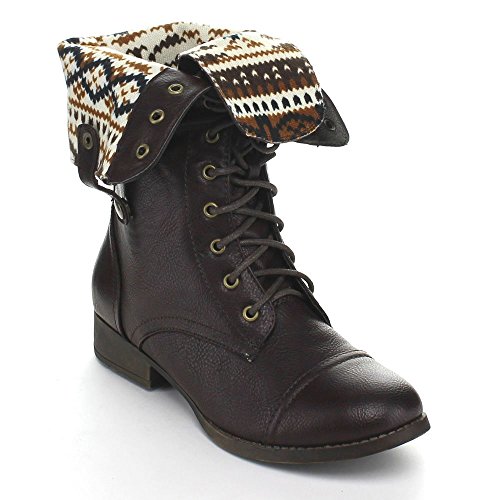 DBDK SHARPERY-1 Women's lace up combat style mid calf boots