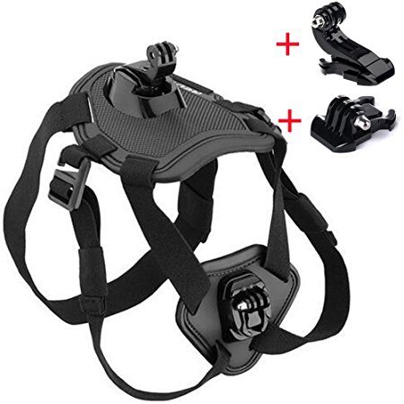 Walway Adjustable Dog Harness Chest Mount for GOPRO HERO 6/ 5/ 5 Session/ 4 Session/ 4/ 3 / 3/ 2/1 and other Action Cameras, with J-Hook and Release Buckle
