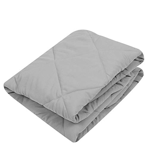 TILLYOU Cloudy Soft Pack and Play Sheet Quilted, Breathable Thick Play Yard Playpen Sheets, 39’’×27’’×5’’ Fit Mini/Portable Crib Mattress Pad Pack N Play Mattress Pad, Charcoal Gray