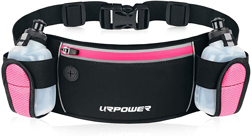 URPOWER Running Belt, 6.5 inches Large Pocket Waist Pack Hands-Free Workout Fanny Pack Running Phone Holder with Adjustable Straps & Reflector Men and Women Running Pouch Belt for iPhone XS/XR, HUAWEI