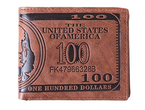 HENGSONG Men US Dollar Bill Wallet PU Leather Credit Card Photo Holder Bifold Billfold