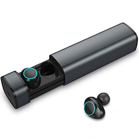 True Wireless Earbuds, MRS LONG X9 Bluetooth Earbuds (Bluetooth V4.2) HD Stereo Mini Wireless Bluetooth Headphones with Built-in Mic and Magnetic Portable Charging Case for iPhone and Android（Tarnish）
