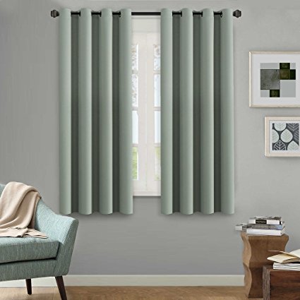 H.Versailtex Premium Blackout Curtain for Bedroom/Living Room,Energy Efficient Thermal Insulated Grommet Window Panel,Sage,52x63-inch,Set of 1