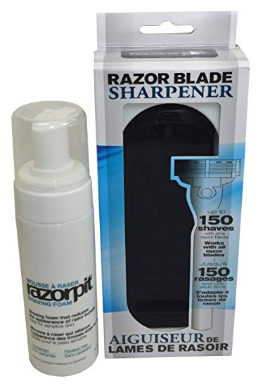 Razorpit Men's Razor Blade Sharpener   Razorpit Shaving Foam Set
