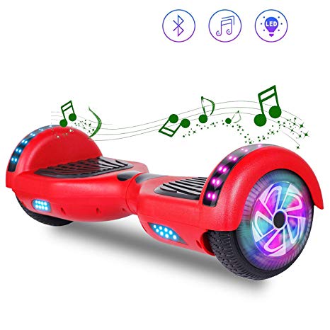CBD Hoverboard Self Balancing Scooter Hover Board Electric Scooter with UL 2272 Certified, LED Frontlights, Wireless Speaker, LED Side Lights, Free Carry Bag, 6.5" Flashing Wheel