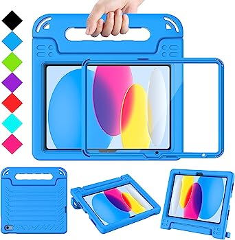 eTopxizu Case for iPad 10th Generation 10.9-inch 2022, with Built-in Screen Protector, Rugged Full Body Protective Cover for New Apple iPad 10.9 Inch 10th 2022, Blue
