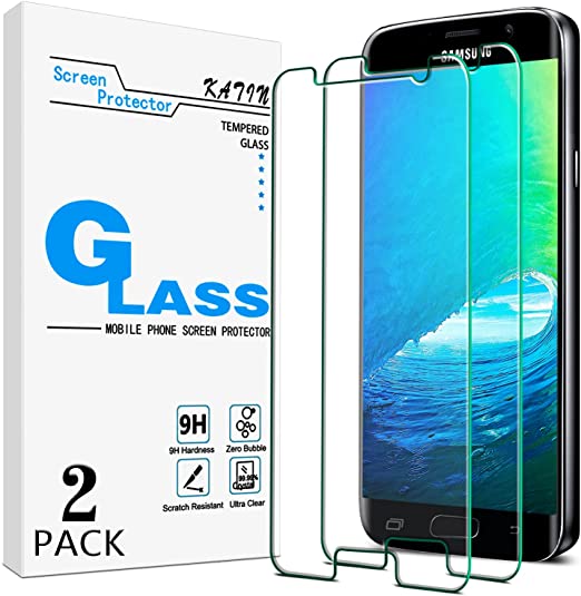 [2-Pack] KATIN For Samsung Galaxy S7 Tempered Glass Screen Protector No-Bubble, 9H Hardness, Easy to Install