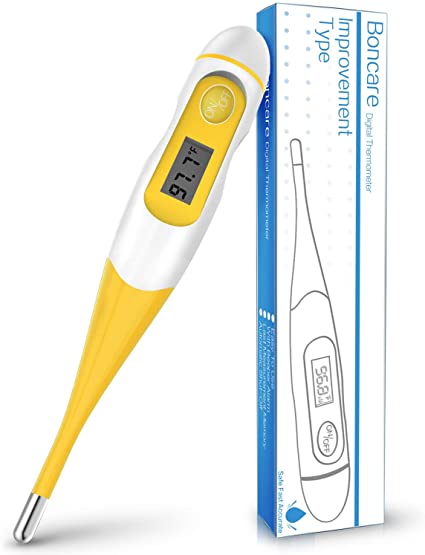 Digital Medical Thermometer for Fever - Oral, Rectal and Underarm Thermometer for Adults, Kids & Babies (Yellow)