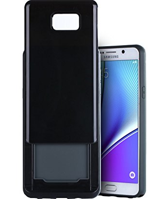 Note 5 Case, Galaxy Note 5 Case, BENTOBEN Card Slot Shockproof Sliding Cover Wallet Case For Samsung Galaxy Note 5 N920A/N920V/N920T/N920P/N920R Work with Verizon/T-Mobile/US Cellular/AT&T Black