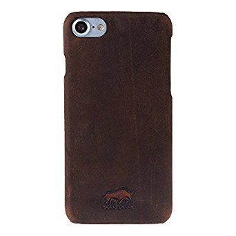 Solo Pelle iPhone 7 "Ultra Slim" Leather Case Overlay on Polycarbonate Back Cover for Apple iPhone iPhone 7 (Vintage Brown)