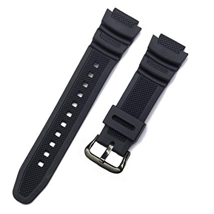 Replacement Watch Band 18mm Black Resin Strap for Casio Men's G-Shock SGW-400H/SGW-300H