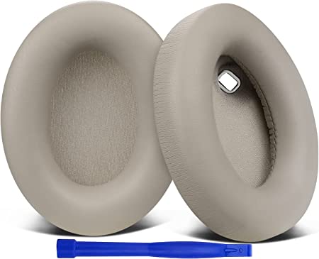 SOULWIT Replacement Earpads for Sony WH-1000XM4 (WH1000XM4) Headphones, Ear Pads Cushions with Noise Isolation Memory Foam, Added Thickness, Without Affecting Sensor-Silver