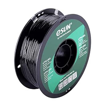 eSUN 1.75mm TPU 95A Flexible 3D Printer Filament 1KG Spool (2.2lbs), Black