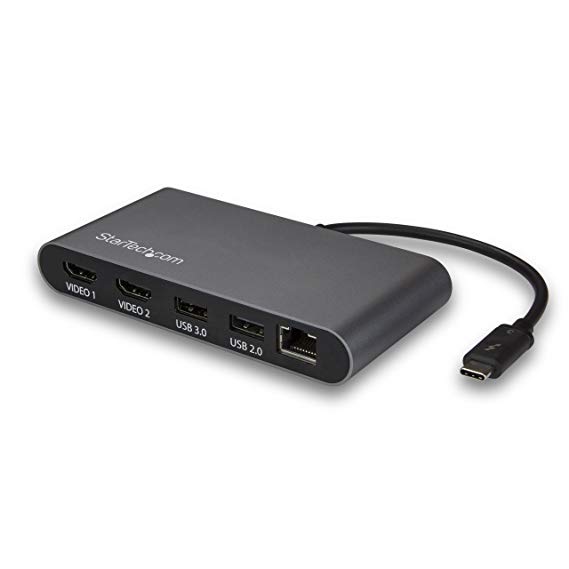 StarTech.com Thunderbolt 3 Dock - Mini - Dual HDMI - 4K 60Hz - Bus Powered - Laptop Docking Station - USB C Docking Station