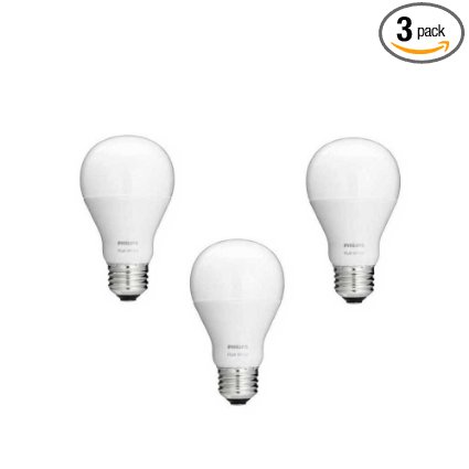 Philips 468058 Hue White A19 Light Bulbs, 3-Pack, Works with Amazon Alexa