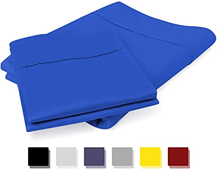 800 Thread Count 100% Egyptian Cotton Pillow Cases, Royal Blue King Pillowcase Set of 2, Long-Staple Combed Pure Natural 100% Cotton Pillows for Sleeping, Soft & Silky Sateen Weave Bed Pillow Cover.