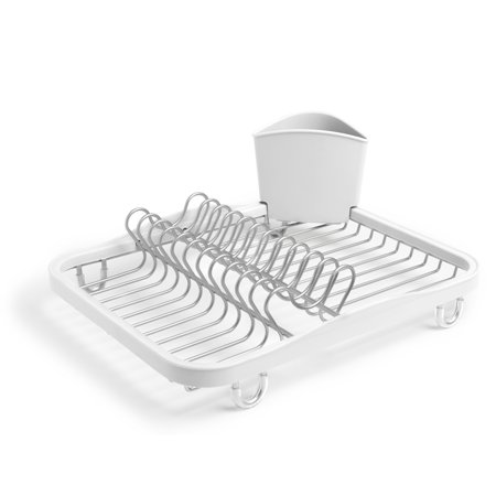 Umbra Sinkin Dish Drying Rack with Removable Cutlery Holder, for Kitchen Sink or Countertop Use