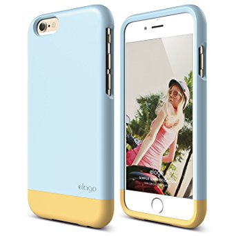 iPhone 6 Case, elago [Glide][Cotton Candy Blue / Cream Yellow] - [Mix and Match][Premium Armor][True Fit] – for iPhone 6 Only