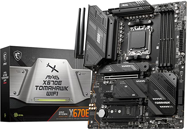 MSI MAG X670E Tomahawk WiFi Gaming Motherboard (AMD AM5, DDR5, PCIe 5.0, SATA 6Gb/s, M.2, USB 3.2 Gen 2, Wi-Fi 6E, 2.5Gbps LAN, HDMI/DP, ATX)