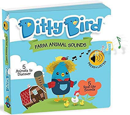 Ditty Bird Educational Interactive Farm Animal Sounds and Musical Rhyme Book for Babies. Noisy Farm Toys for one Year Old. Farm Animal Learning Sounds Book for Toddlers. 1 Year Old boy Girl Gifts